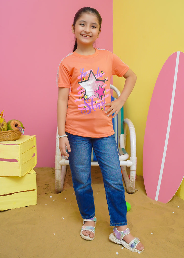 Printed Trendy T-Shirt For Girls