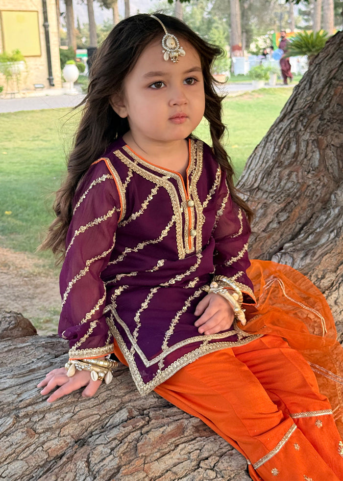Embroidered Chiffon Dress for Girls