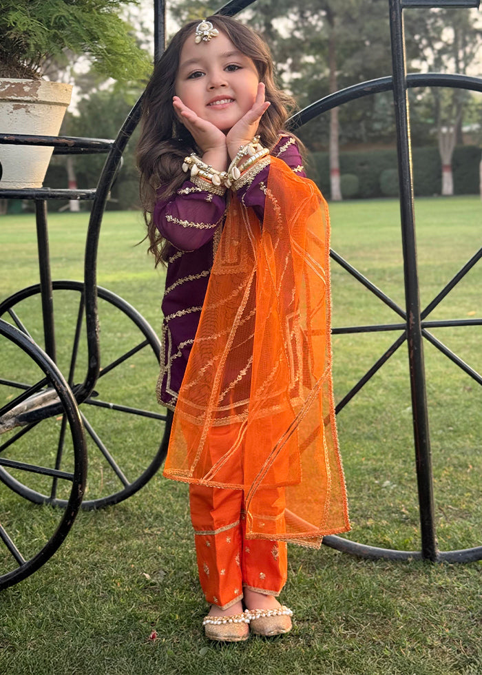 Embroidered Chiffon Dress for Girls