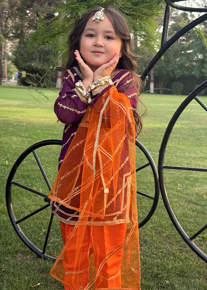 Embroidered Chiffon Dress for Girls
