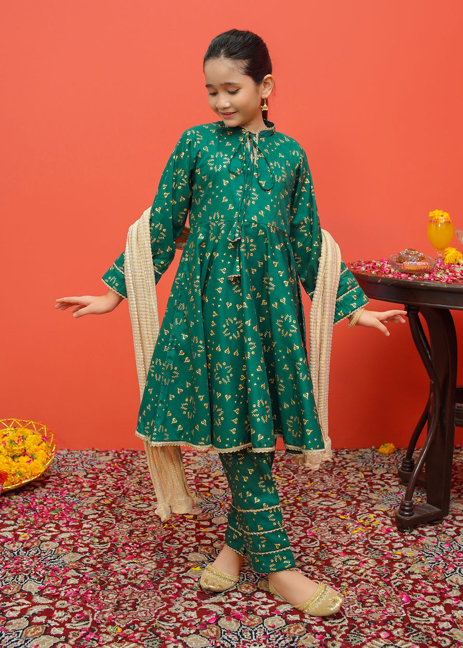 Printed Cambric 3 Piece Dress