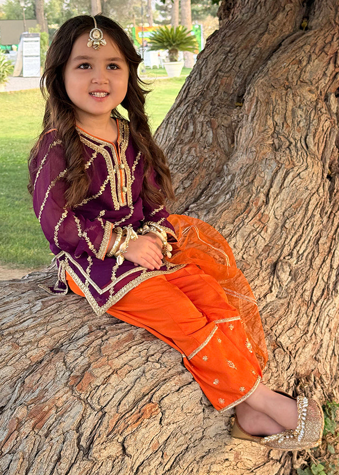 Embroidered Chiffon Dress for Girls