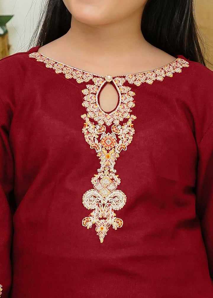 Khaddar dress for girls