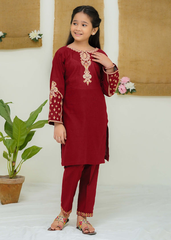 Khaddar dress for girls