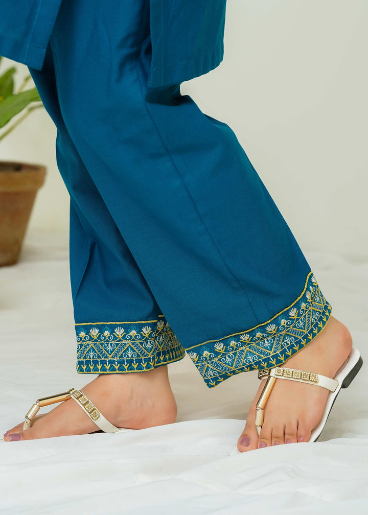 embroidered khaddar dress