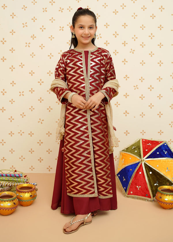 Girls Organza 4 Piece Suit | 8985