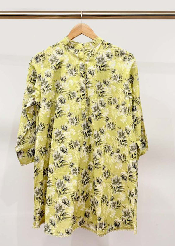 2 Piece Green Lawn Printed Suit