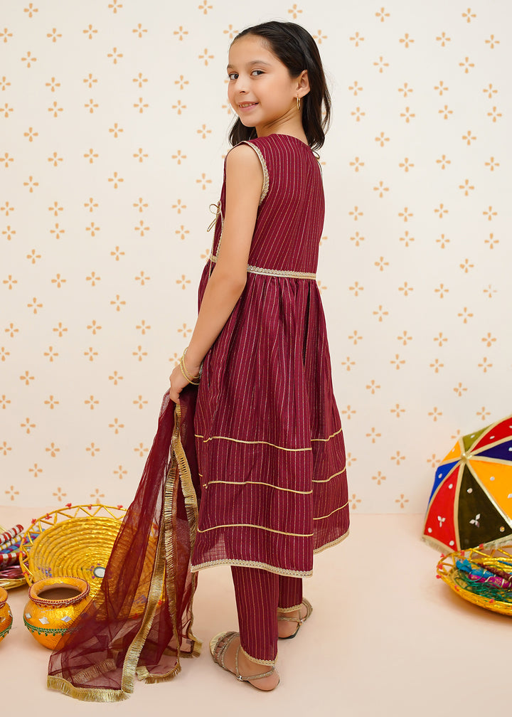 Anghrakha Style 3 Piece Suit for Girls