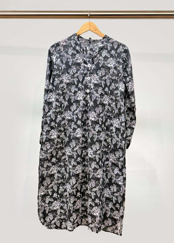 Women 2 Piece Black Printed Suit