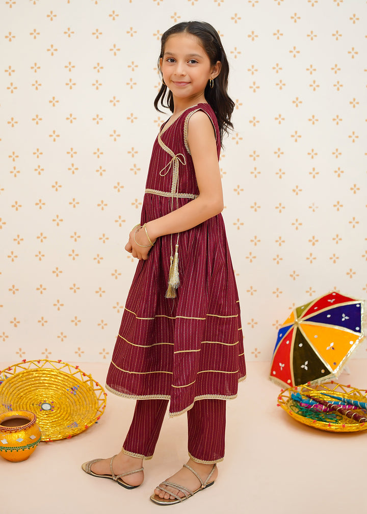 Anghrakha Style 3 Piece Suit for Girls