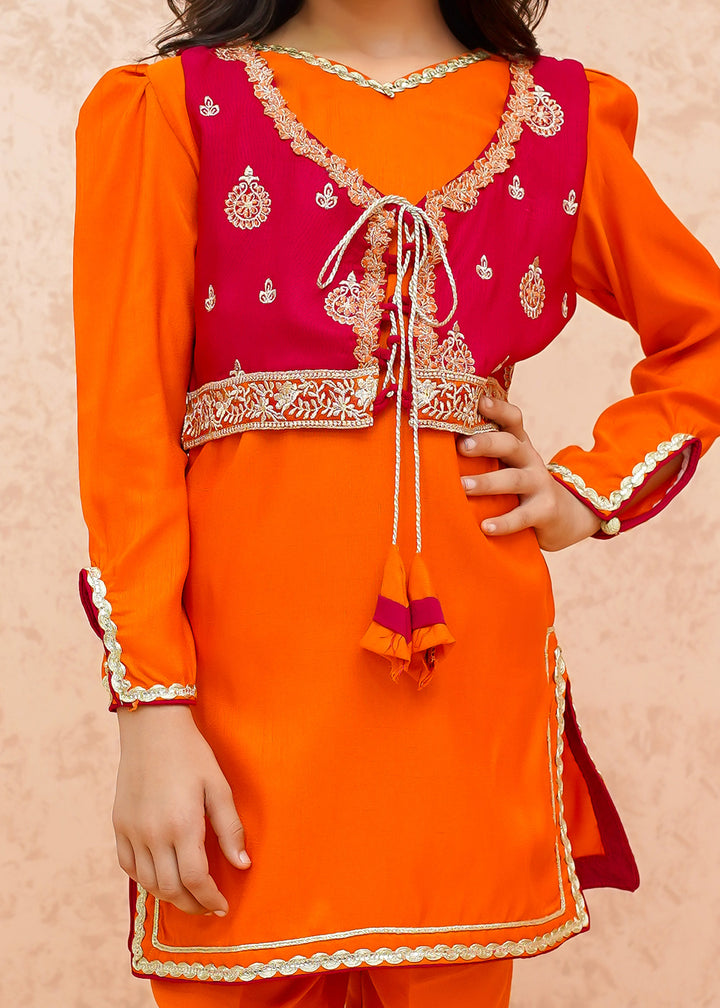 Toddler Orange Festive Dress for Girls