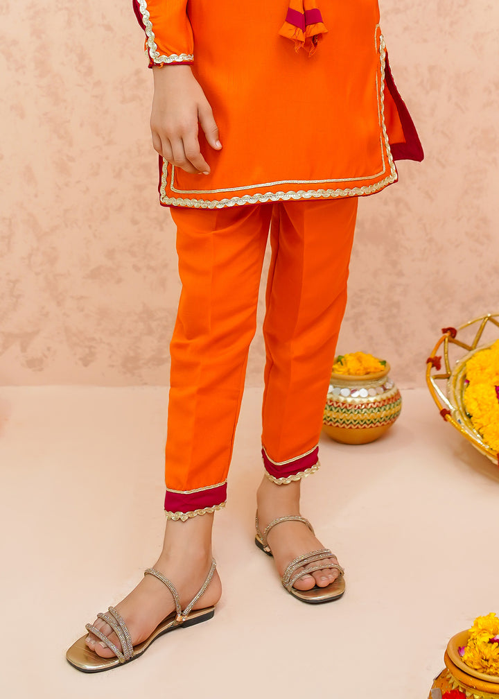 Toddler Orange Festive Dress for Girls