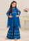3 Piece Blue Chiffon Gharara Outfit