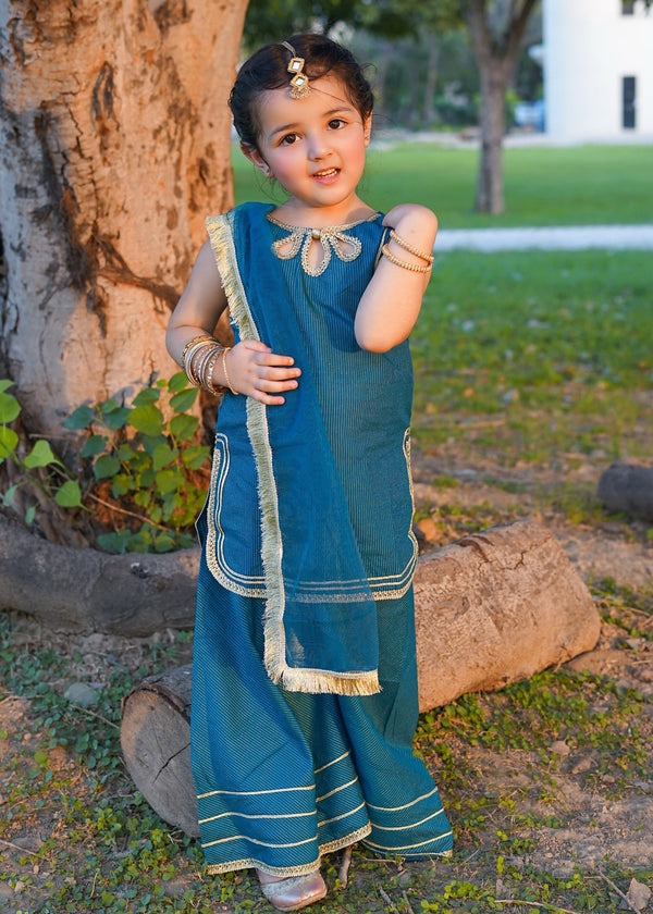 Toddlers Blue Cotton Lawn Set | 9510