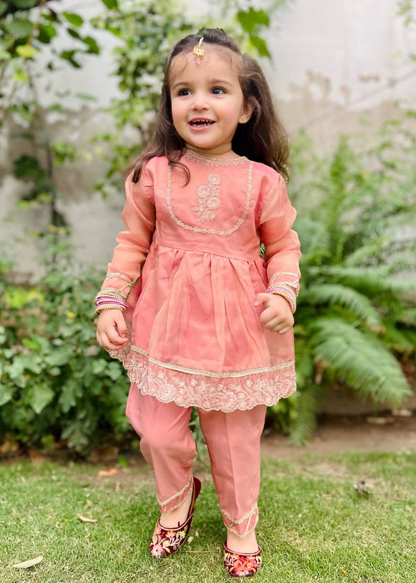 Girls Pink Maysuri Frock | 9025