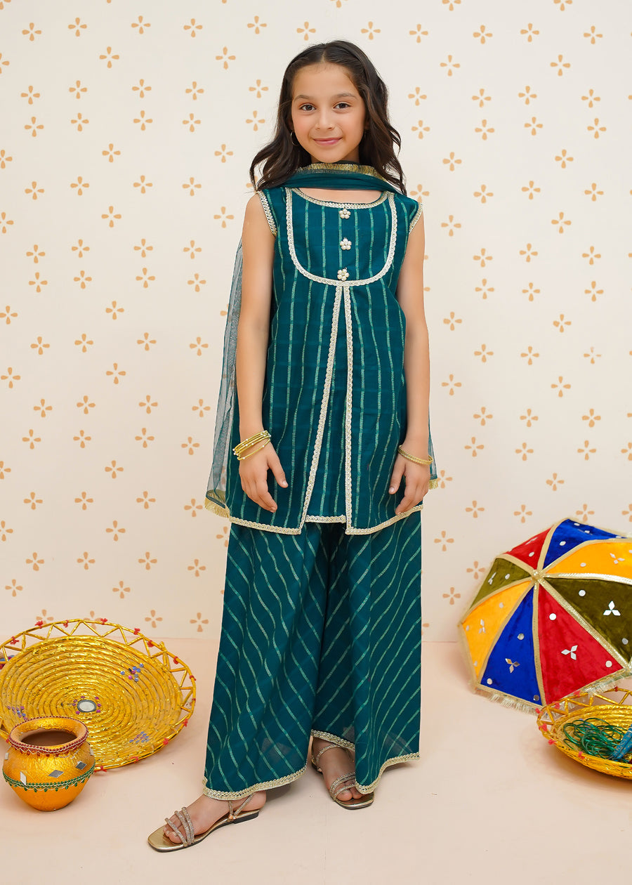 Girl 3 Piece Cotton Lawn Suit | 9530