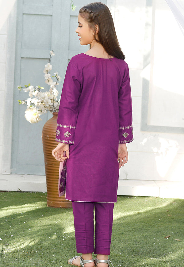 Khaddar Purple 2 Piece Suit