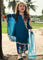 3 Piece Chiffon Blue Pearl Cape Suit