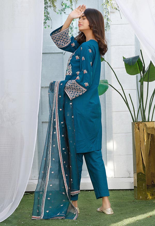 Khaddar Blue 3 Piece Suit