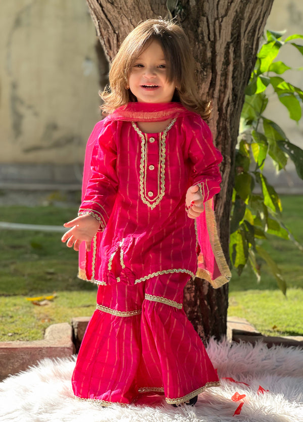 Toddler 3 Piece Cotton Gharara Set | 9540