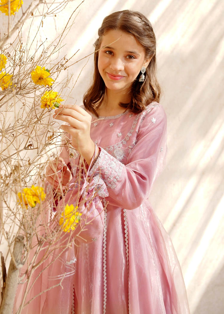 Modesty Tissue Buy 3 Piece Tissue Pink Embroidered Frock – Modest Clothing