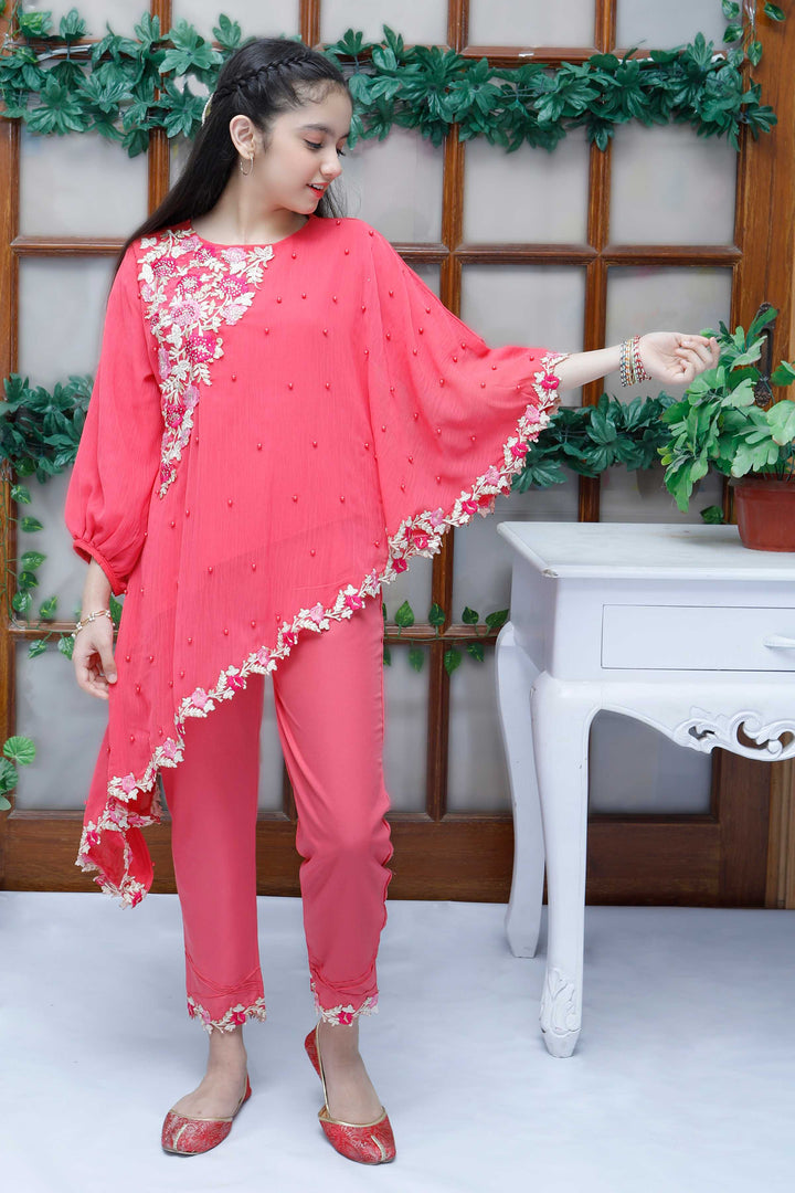 pink poncho for kids