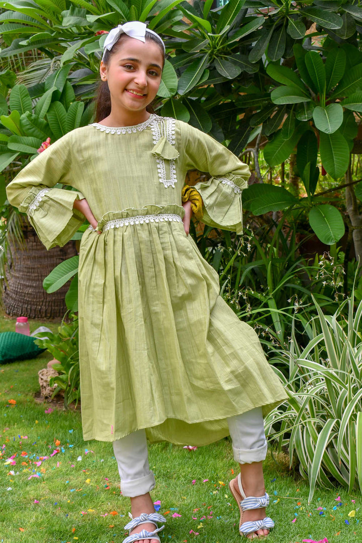 girls green kids clothes