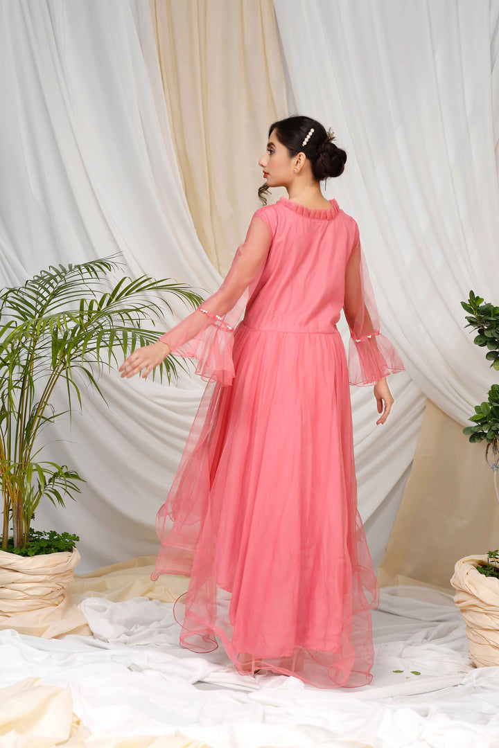 Pink Love - Net Frock - Modest - Grandeur