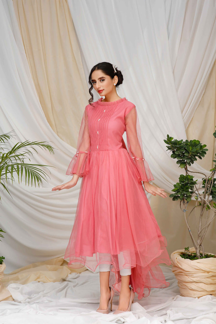 Pink Love - Net Frock - Modest - Grandeur
