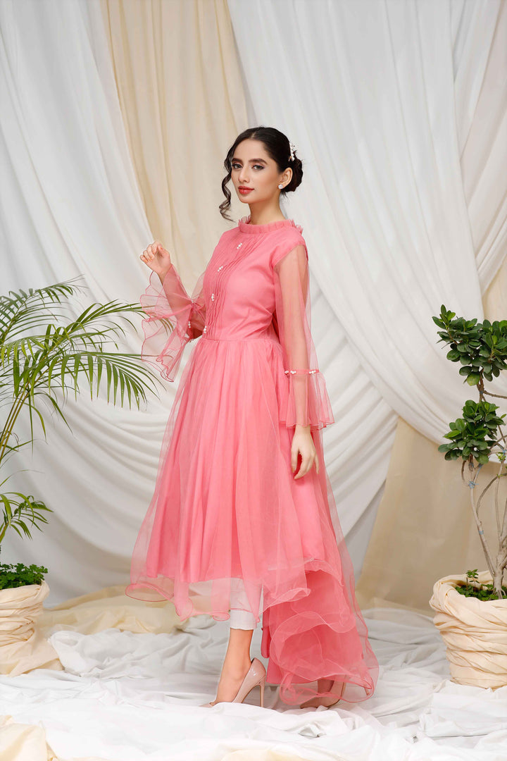 Pink Love - Net Frock - Modest - Grandeur