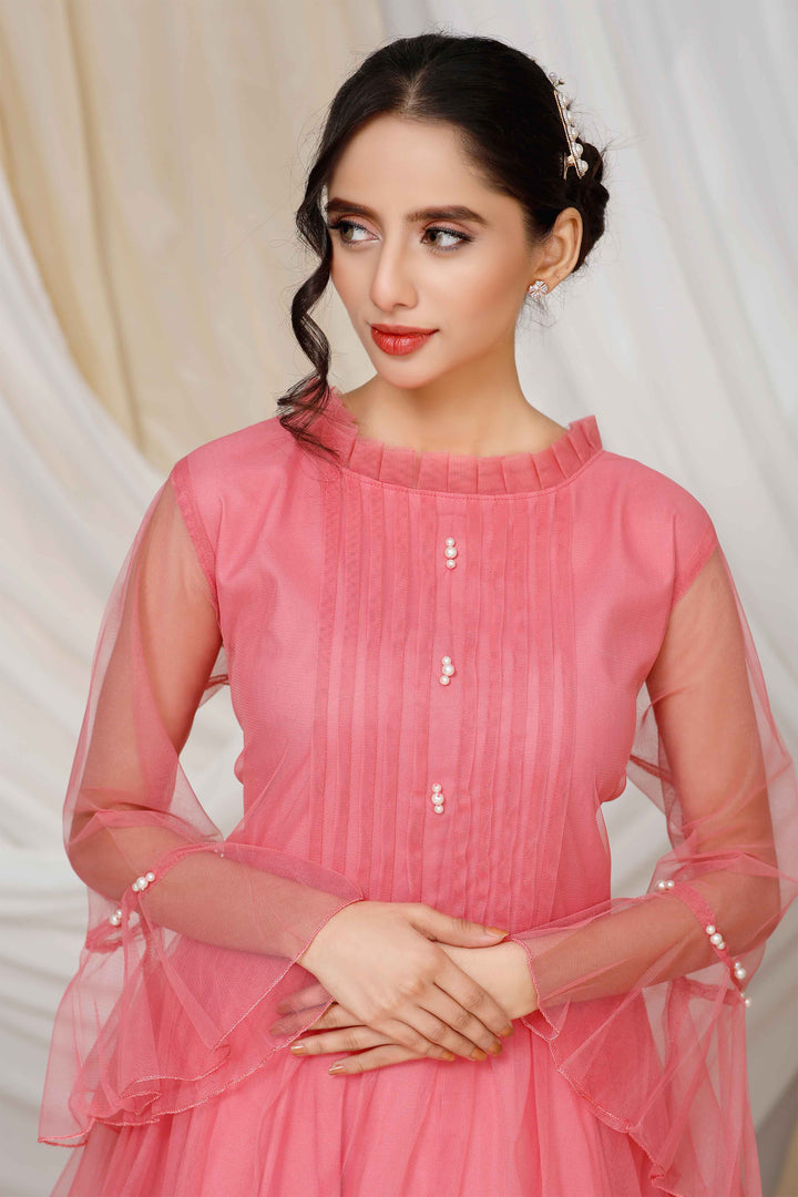 Pink Love - Net Frock - Modest - Grandeur