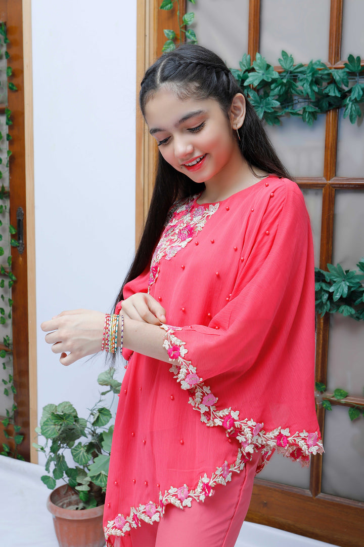 pink poncho for kids
