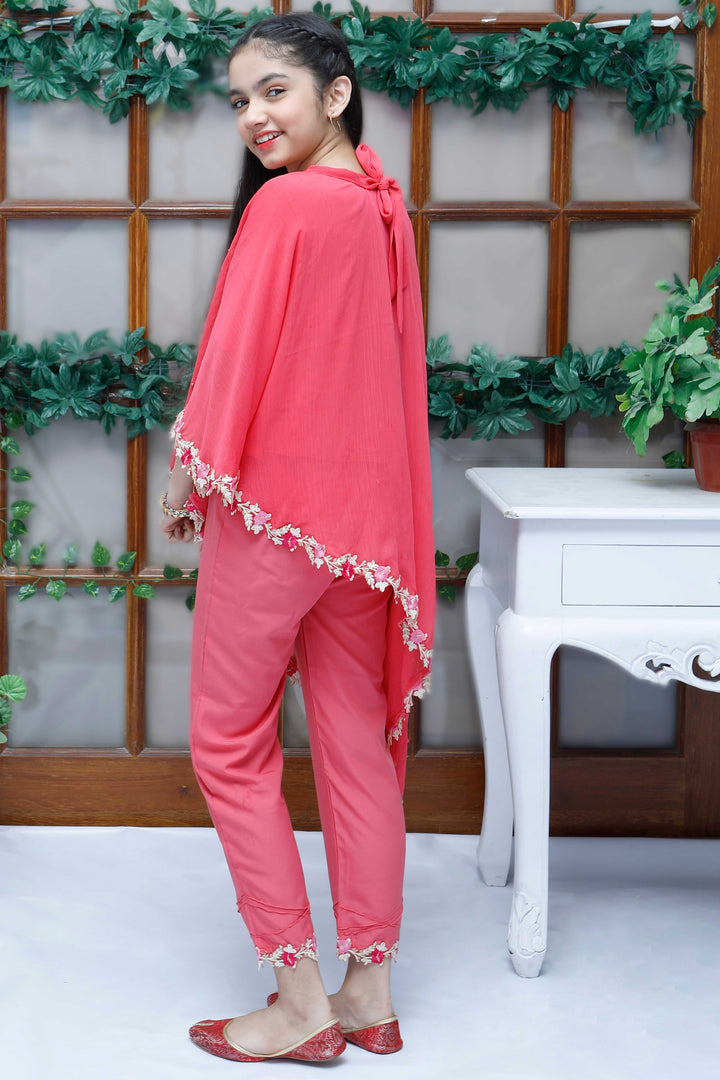 pink poncho for kids