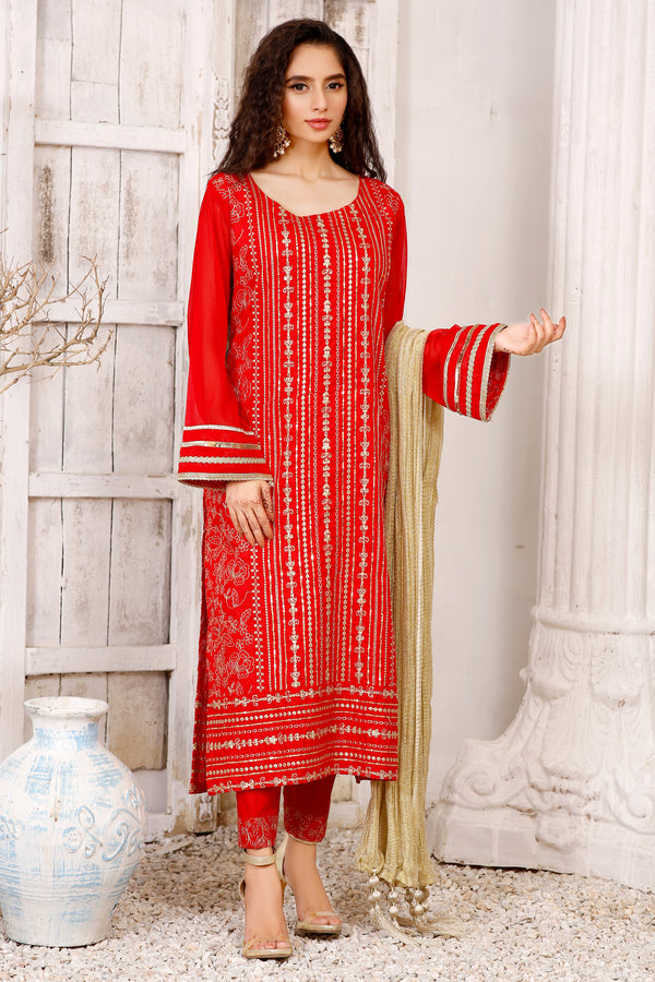 Winter Cotton 3 Piece Stitched Suit 