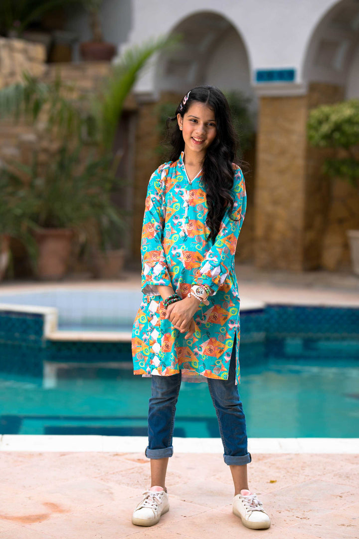 Aquaristic - Lawn Printed Kurti Modest Clothing