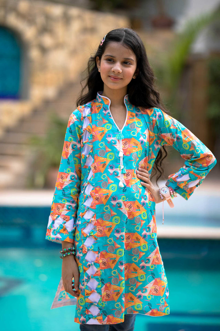 Aquaristic - Lawn Printed Kurti Modest Clothing
