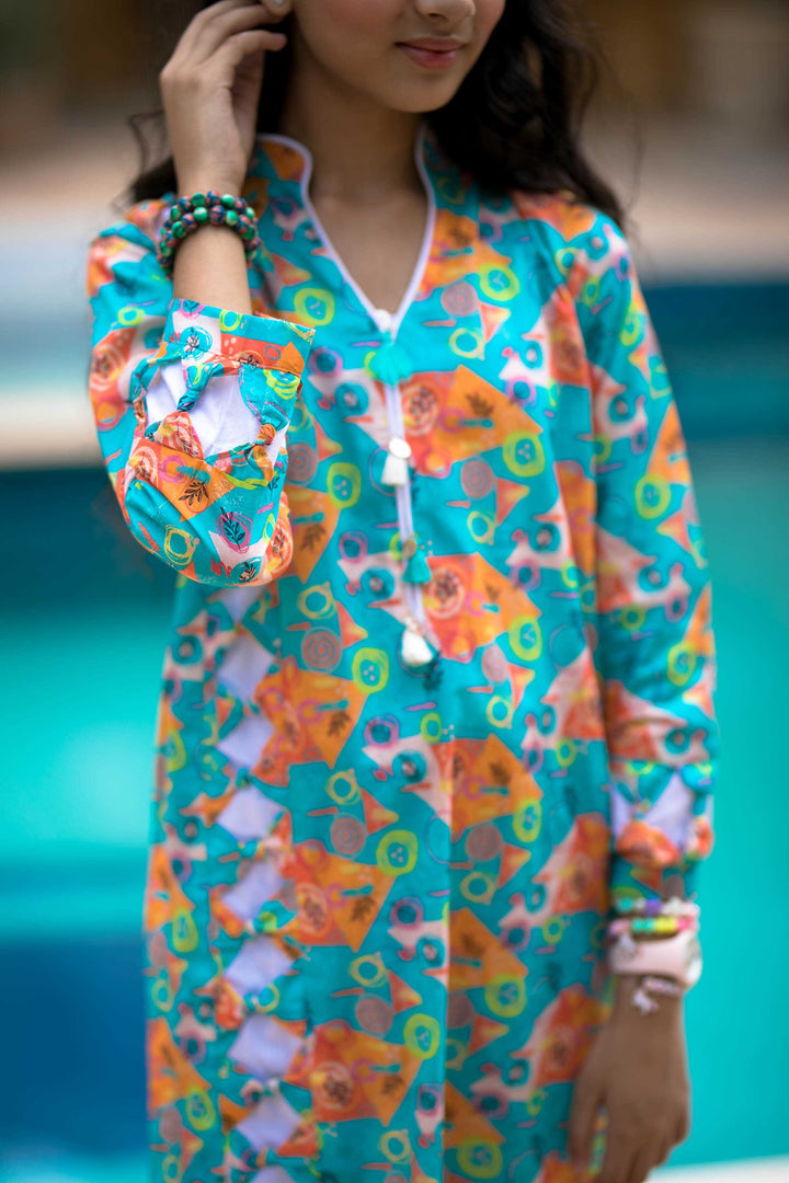 Aquaristic - Lawn Printed Kurti Modest Clothing