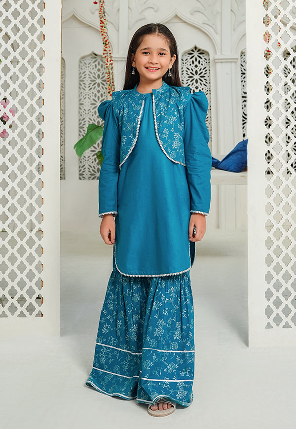 Girls 3 Piece Suit Printed Cotton