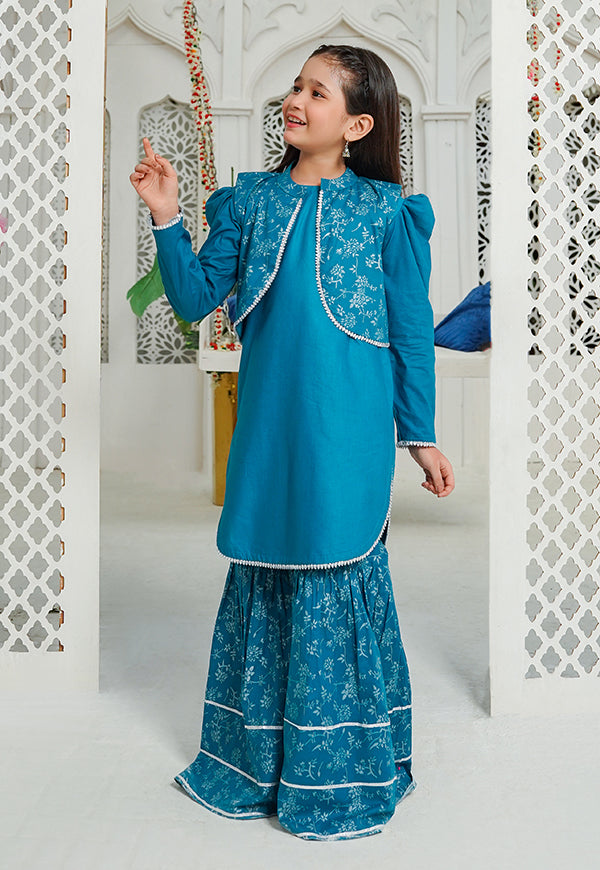 Girls 3 Piece Suit Printed Cotton