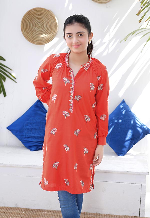 embroidered cotton lawn kurta