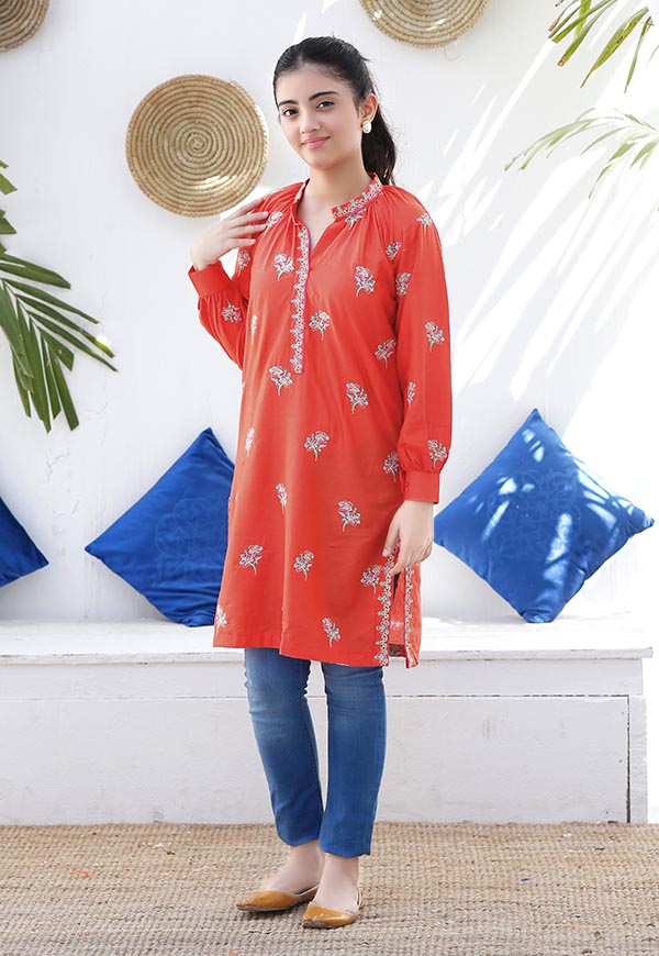 embroidered cotton lawn kurta