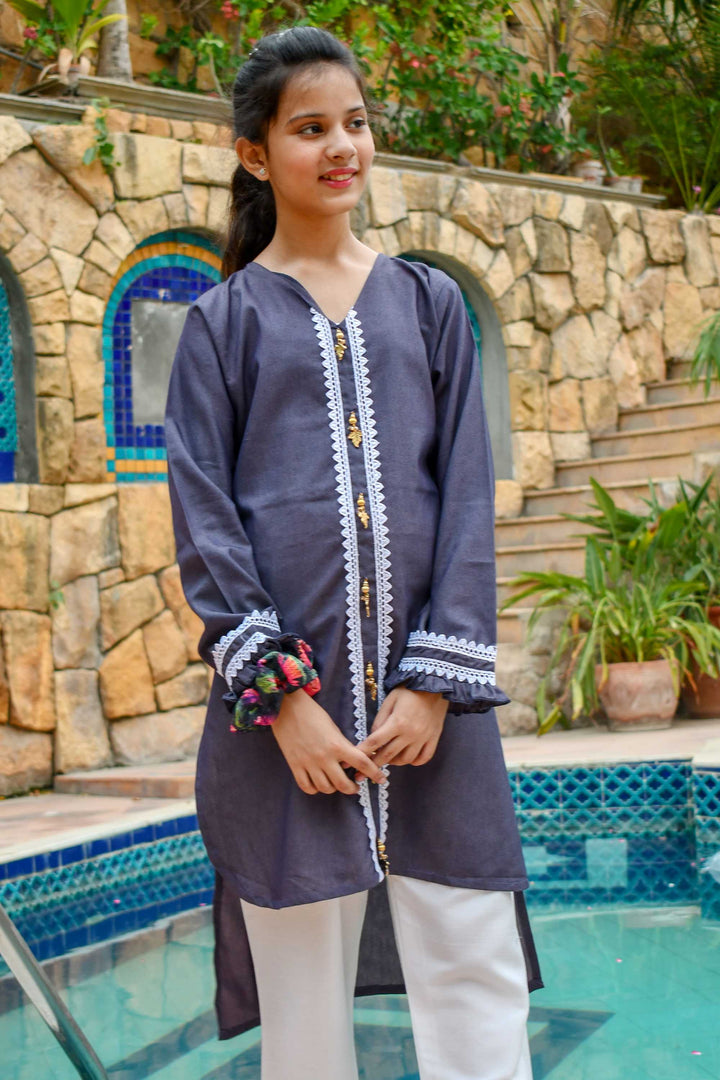 Azure - Denim Kurti Modest Clothing