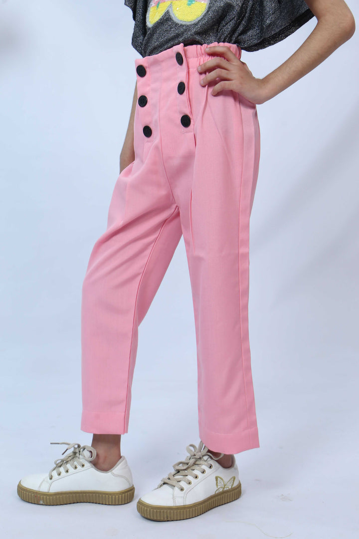 Baby Pink Buttoned Pants Modest Clothing