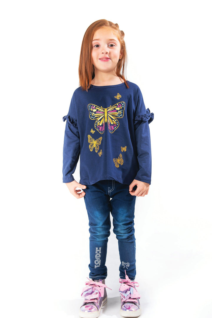 ButterFly Printed Girls T-Shirt Modest Clothing