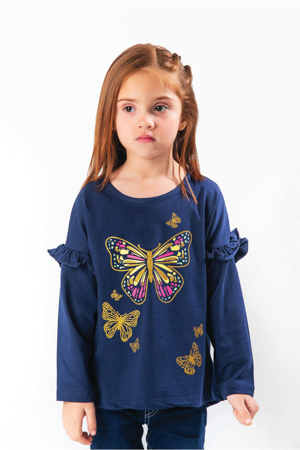 ButterFly Printed Girls T-Shirt Modest Clothing