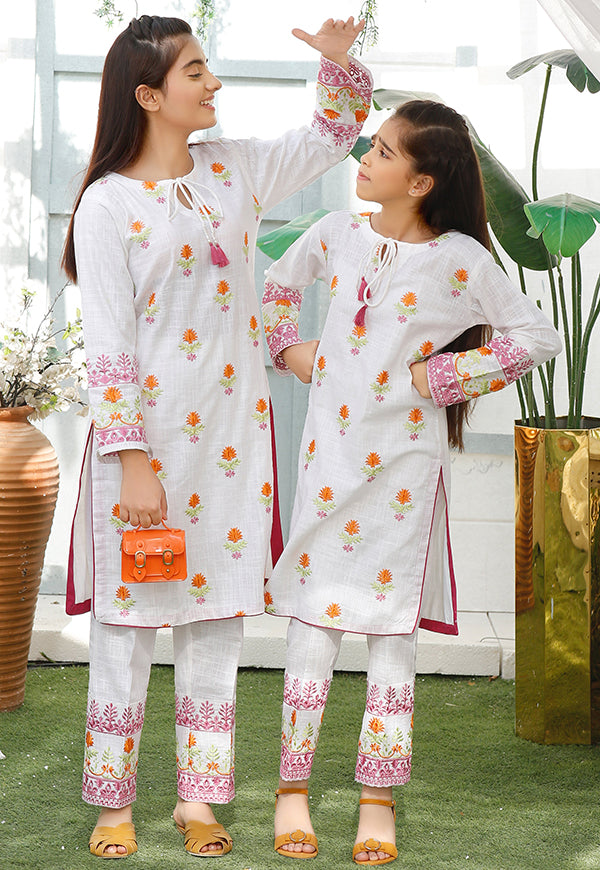 khaddar white 2 piece suit