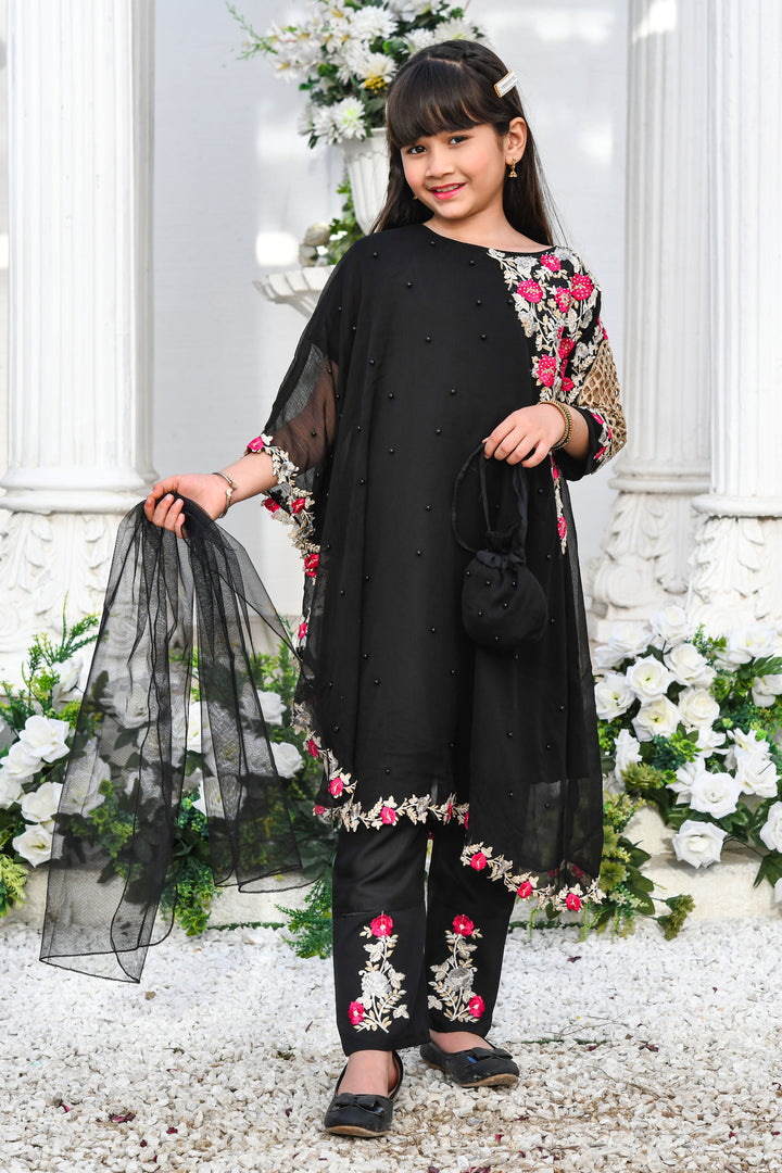 Pearl Cape Dress - Black - Modest Clothing