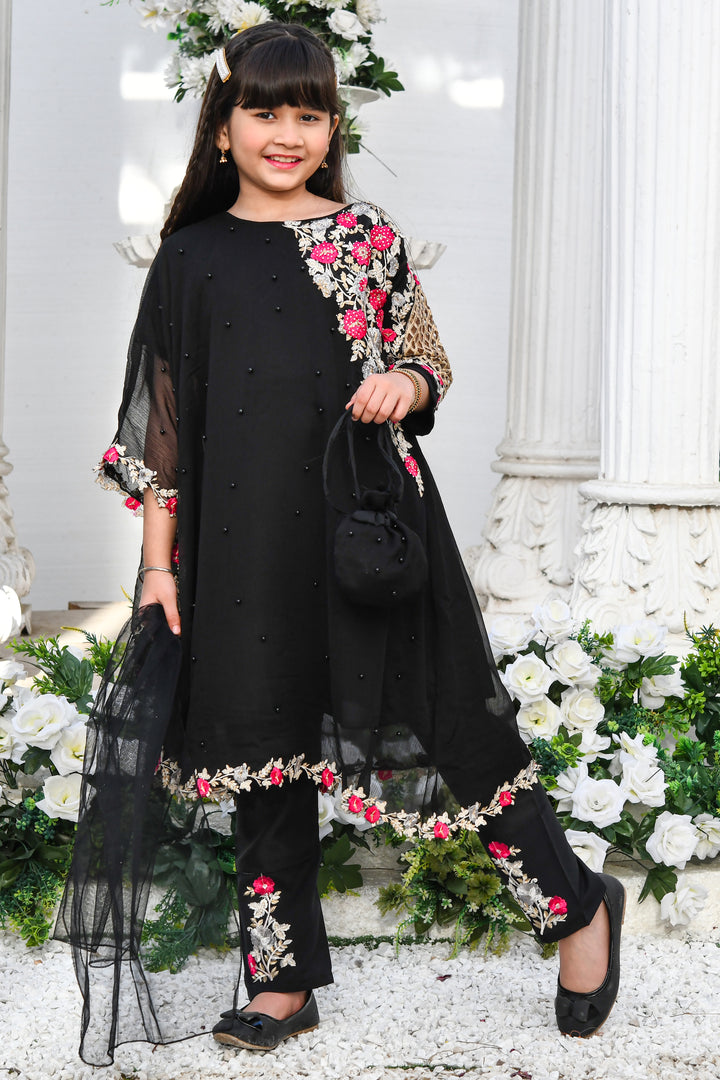 Pearl Cape Dress - Black - Modest Clothing