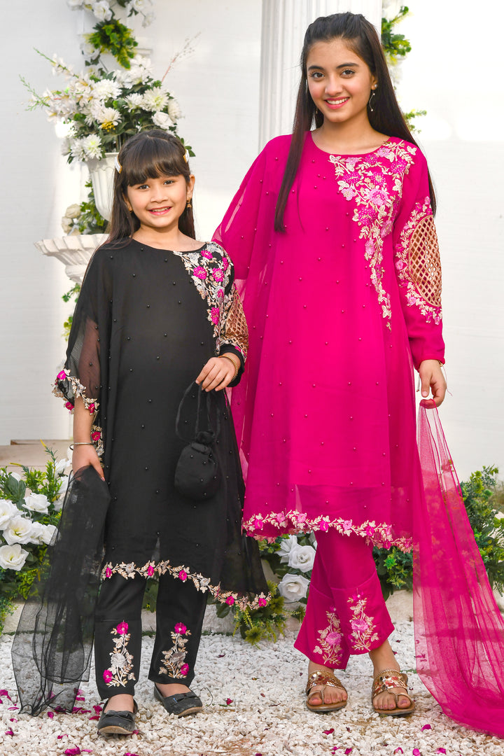 Pearl Cape Dress - Hot Pink - Modest Clothing