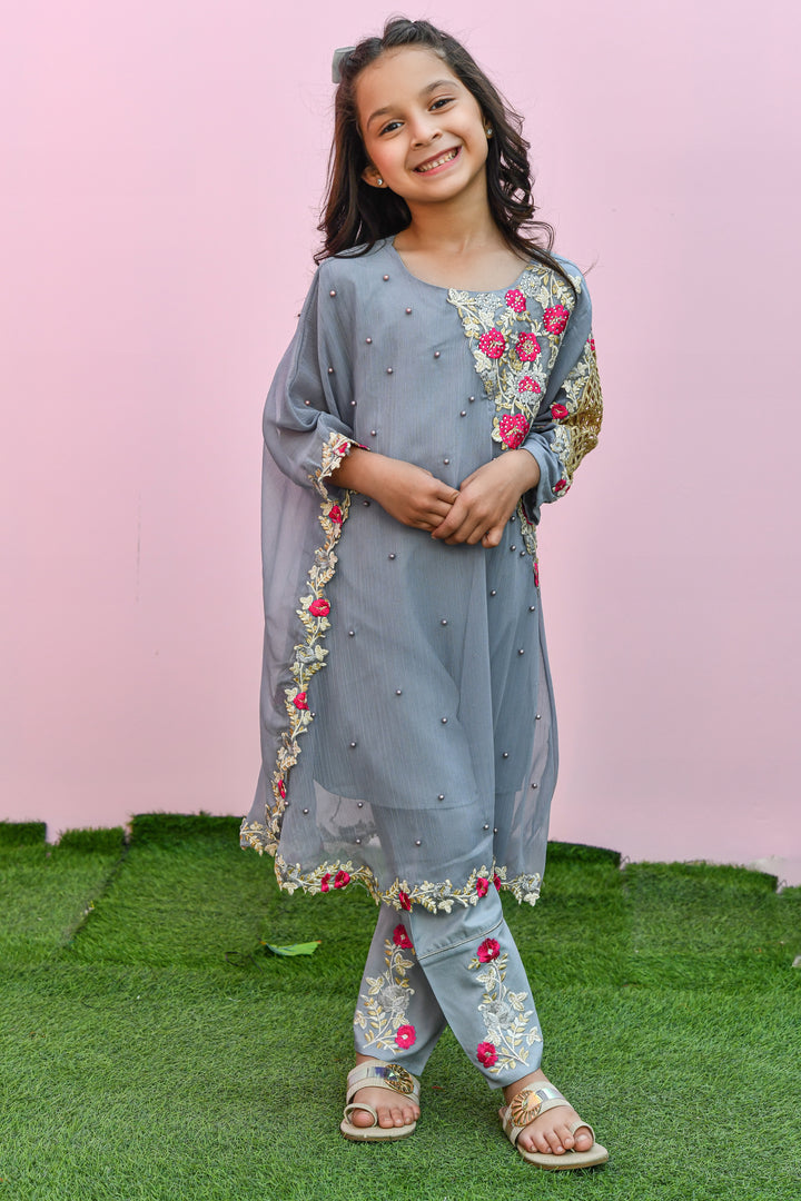Pearl Cape Dress - Grey - Modest Clothing